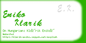 eniko klarik business card